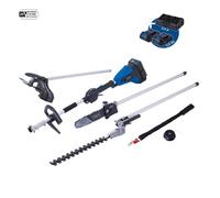 Desbrozadora 4en1 + 2x Bat 2Ah y 2x Carg Scheppach BC-MFH400-X