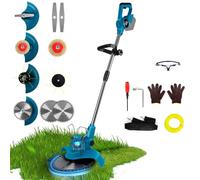 Desbrozadora con batería compatible con batería Makita de 18 V, 4 en 1 sin escobillas, 20 cm de ancho de corte, mango ajustable de 99 - 135 cm, varilla telescópica para jardín césped Dornbusch