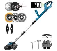 Desbrozadora con batería de 1200 W, compatible con baterías Makita de 18 V | Desbrozadora con batería de 16800 rpm, con cepillo para malas hierbas, indicador de nivel de batería
