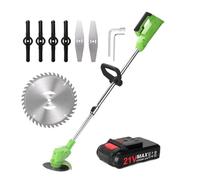 Desbrozadora Eléctrica Inalámbrica De 6,0 Ah Y 25 000 RPM con 3 Tipos Cuchillas, Desmalezadora Sin Cuerdas, Cortadora Césped, Poda Jardín Tareas De Corte Sin Esfuerzo En El Jardín(25000rpm 6.0Ah 1Ba)
