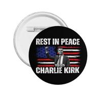Descansa en paz Charlie Kirk Pines e insignias circulares de botón Pin redondo para el pecho