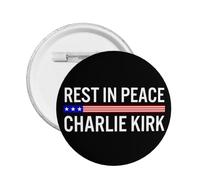 Descansa en paz Charlie Kirk Pines e insignias circulares de botón Pin redondo para el pecho