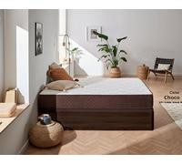 DESCANSIN Pack Colchón + Canapé abatible de Madera 160x190 Chocolate - Cama matrimonial con canapé de 28cm de Alto