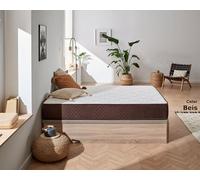 DESCANSIN Pack Colchón + Canapé abatible de Madera 160x200 Beis - Cama matrimonial con canapé de 28cm de Alto