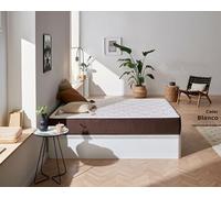 DESCANSIN Pack Colchón + Canapé abatible de Madera 180x190 Blanco - Cama matrimonial con canapé de 28cm de Alto