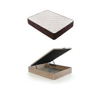 DESCANSIN Pack Colchon + Canape Abatible Maxima Comodidad | Gran Almacenaje (150x200, Beige)