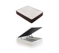 DESCANSIN Pack Colchon + Canape Abatible Maxima Comodidad | Gran Almacenaje (180x200, Blanco)