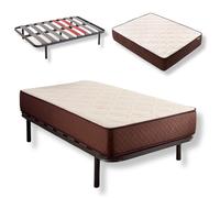 DESCANSIN - Pack Colchón Firmeza Muy Alta para Dolores de Espalda + Somier con Patas para Somier 25cm |Colchón Antiácaros y Anti Alérgico + Somier para Cama Individual o Camas Matrimoniales (200x200)