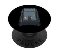 Descanso doméstico Cat Cozy Quiet Deep Soul Spirit Calm Dark Feline PopSockets PopGrip Adhesivo