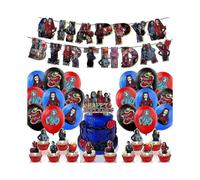 Descendants: The Rise of Red Theme Birthday Party Decor Supplies Balloons Kit Banner Cake Cupcake Toppers Set