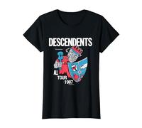 Descendents - Mercancía Oficial - 1987 All Jester Tour Camiseta, Mujer, Negro, S