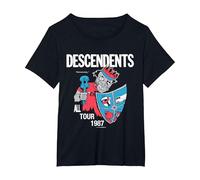 Descendents - Mercancía Oficial - 1987 All Jester Tour Camiseta, Mujer Tallas Grandes, Negro, 2XL Grande