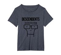 Descendents - Mercancía Oficial - Milo Outline Camiseta, Mujer Tallas Grandes, Azul Jaspeado, 1XL Grande