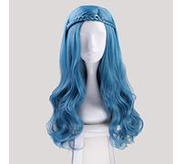 Descendientes 2 Evie azul verde mezcla peluca larga ondulada Cosplay disfraz mujeres pelo sintético fiesta juego de roles pelucas + gorro de peluca Kumz7146