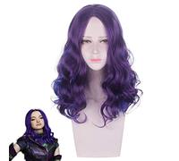 Descendientes 3 Mal Wave Peluca rizada Disfraz de Cosplay Pelo sintético resistente al calor Mujeres Pelucas de Cosplay
