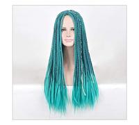 Descendientes de la película 2 Uma Cosplay Peluca Larga Afro Trenzas Rizado Azul Pelo sintético para adultos Niños Mujeres Niñas Fiesta Disfraces Pelucas KUSY7168 Adulto