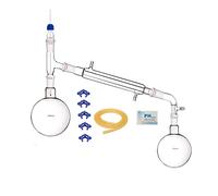 Deschem 1000 ml, 24/40, vidrio de destilación Apparatus, nuevo laboratorio aspiradora Distill Glassware Kit