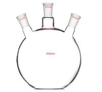 deschem 3000 ml, 24/40,3-neck, parte inferior plana de cristal frasco, tres cuello, laboratorio de ebullición Botella