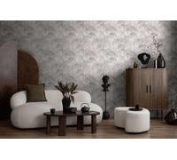 Descolorado Dschungelmotivtapete Con Texturdesign Von Michalsky - Blanco, Gris