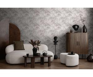 Descolorado Dschungelmotivtapete Con Texturdesign Von Michalsky - Blanco, Gris