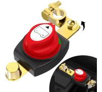 Desconectador de Bateria Coche 12-48 V, Ajustable 180° Cortacorrientes Bateria Coche, Interruptor de Alimentación Impermeable para Coche, Motocicleta, Barco Marino, Caravana, Yate, Barco