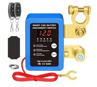 Desconectador de Bateria Coche, Corta Corriente Bateria Coche, 12V 240A Interruptor de Desconexión de Batería Remota con 2 Telecontrol, Interruptor de Batería para RV, ATV, Camión, Barco (Blue)