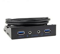 Desconocido 3.5" Floppy Bay Internal 20Pin to 2 Port USB 3.0 HUB and HD Audio 3.5-in PC Floppy Front Panel Kimisohand