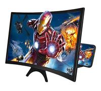 Desconocido 3D Curve Screen Magnifier Compatible with All Smartphones 12" HD Amplifier Projector Magnifing Screen for Movies, Videos, and Gaming Foldable Phone Stand