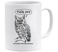 Desconocido Acen Irritable Owl Syndrome-325 ml taza de café té Studios-Perfec, cerámica, blanco, 9 x 9 x 9 cm