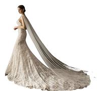 Desconocido Boda Boda de Marfil Blanco Velo Largo Capa de Boda Cape Velo una Capa Catedral Longitud Elegante Elegante Hombro Velo Bridal Velo Chal (Color : Ivory, Item Length : 300cm)