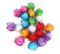 Desconocido Bolas pomón de espumillón Juguete para Gato 3,5 cm, Multicolor, Paquete de 21