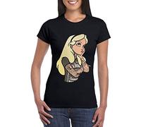 Desconocido Camiseta Alicia Tatuada Punk Mujer Niña Princesas Tatuadas Alicia en el Pais de Las Maravillas, Mujer - XL Grande