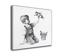 Desconocido Cuadro Lienzo Canvas Banksy niño Juguete Enfermera superheroe- Varias Medidas - Lienzo de Tela Bastidor Madera de 3 cm - Impresion Alta resolucion (40, 40)