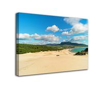 Desconocido Cuadro Lienzo Canvas Duna de Bolonia en Tarifa Cadiz Playa Andalucia - Varias Medidas - Lienzo de Tela Bastidor de Madera de 3 cm - Impresion en Alta resolucion (80, 53)