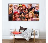 Desconocido Cuadro Lienzo Infantil Princesas Disney Selfie - Varias Medidas - Lienzo de Tela Bastidor de Madera de 3 cm - Impresion Alta resolucion (60, 33)