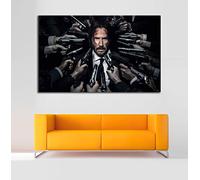 Desconocido Cuadro Lienzo John Wick Pacto de Sangre - Varias Medidas - Lienzo de Tela Bastidor de Madera de 3 cm - Impresion Alta resolucion (100, 62)