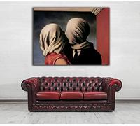 Desconocido Cuadro Lienzo Los Amantes de Rene Magritte - Varias Medidas - Lienzo de Tela Bastidor de Madera de 3 cm - Impresion Alta resolucion (120, 90)