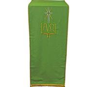Desconocido Cubre ambón bordado Alfa y Omega(verde)
