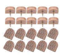 Desconocido HEEPDD 10 Pares de Puntas de Repuesto de tacón Alto, TPU Negro Puntas de Repuesto de reparación en Forma de U Tapones de Rosca Kits Zapatos Uñas de tacón(613 Beige 19 x 20.5)