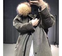 Desconocido HF Moda Floja Abajo Chaqueta Invierno Mujeres Pana Chaqueta Parker Blanco Pato Abajo Uniformes Militares Abajo Chaqueta,Gris,M