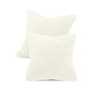 Desconocido laken24 - Fundas de Almohada de Coral de Manta de Forro Polar (2 Unidades) - En 4 Colores Uni - En 2 tamaños, Blanco, ca. 50 x 50 cm