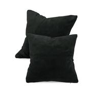 Desconocido laken24 - Fundas de Almohada de Coral de Manta de Forro Polar (2 Unidades) - En 4 Colores Uni - En 2 tamaños, Negro, ca. 50 x 50 cm