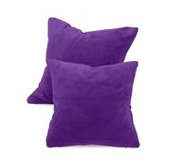 Desconocido laken24 - Fundas de Almohada de Coral de Manta de Forro Polar (2 Unidades) - En 4 Colores Uni - En 2 tamaños, Morado, ca. 50 x 50 cm