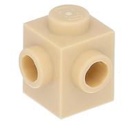 Desconocido Lego Brick, Modified 1 x 1 with Studs on 2 Sides, Adjacent Tan