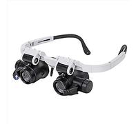 Desconocido Magnifier 3 Lens 8X 15X 23X Bracket Headband Magnifier Loupe Glasses with 2 LED Lights Eye Magnification Goggles Magnifying Tool A