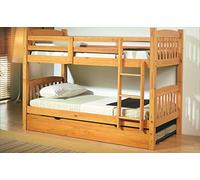 desconocido MUEBLESYA.COM-Litera Juvenil Tres Camas con Cama Nido Madera 90x190 cm Miel