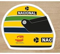Desconocido Pegatina Sticker Casco Ayrton Senna 5,5x4,5cm