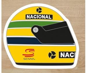 Desconocido Pegatina Sticker Casco Ayrton Senna 5,5x4,5cm