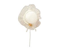 Desconocido PINCHO Broche Sombrero Pamela Boda Blanco