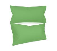 Desconocido Uni farbene Fundas de Almohada en Doble Pack - En 8 Colores y 3 Tamaños - Diseño Moderno Accesorios decoración en sutiles, algodón, Verde, ca. 40 x 80 cm